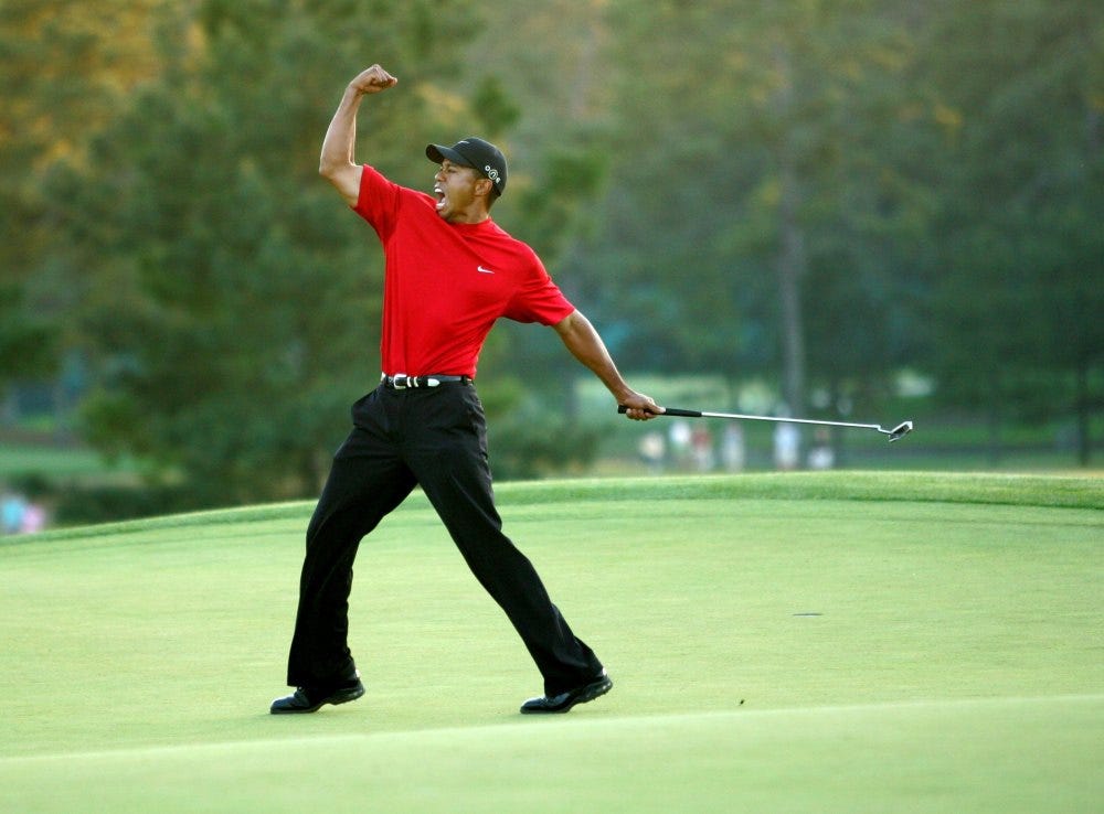 tiger woods red shirt